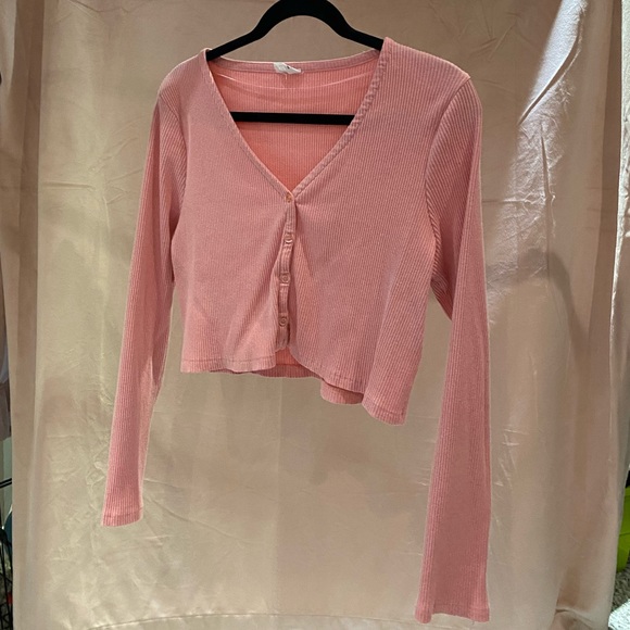 Pink cropped cardigan - Picture 1 of 4